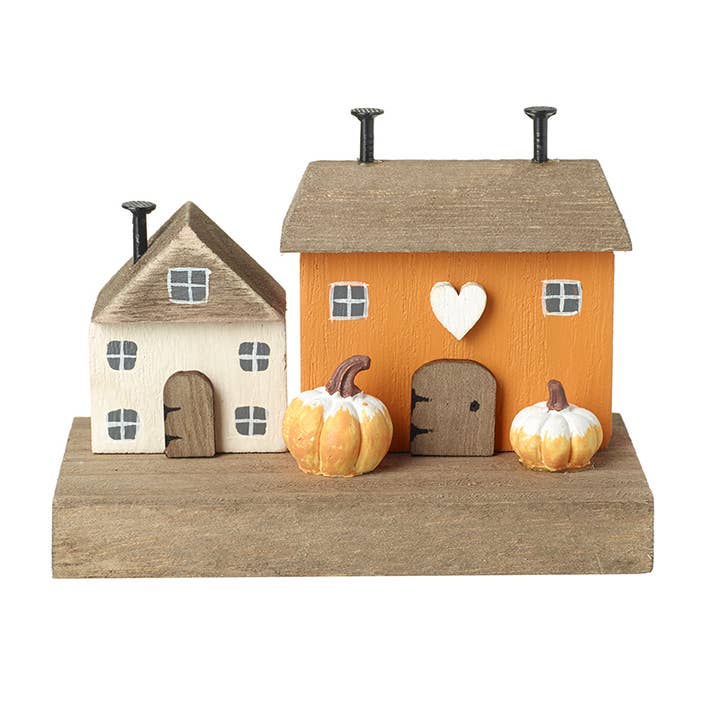 AUTUMNAL HOUSES WITH PUMPKINS for wholesale by Heaven Sends