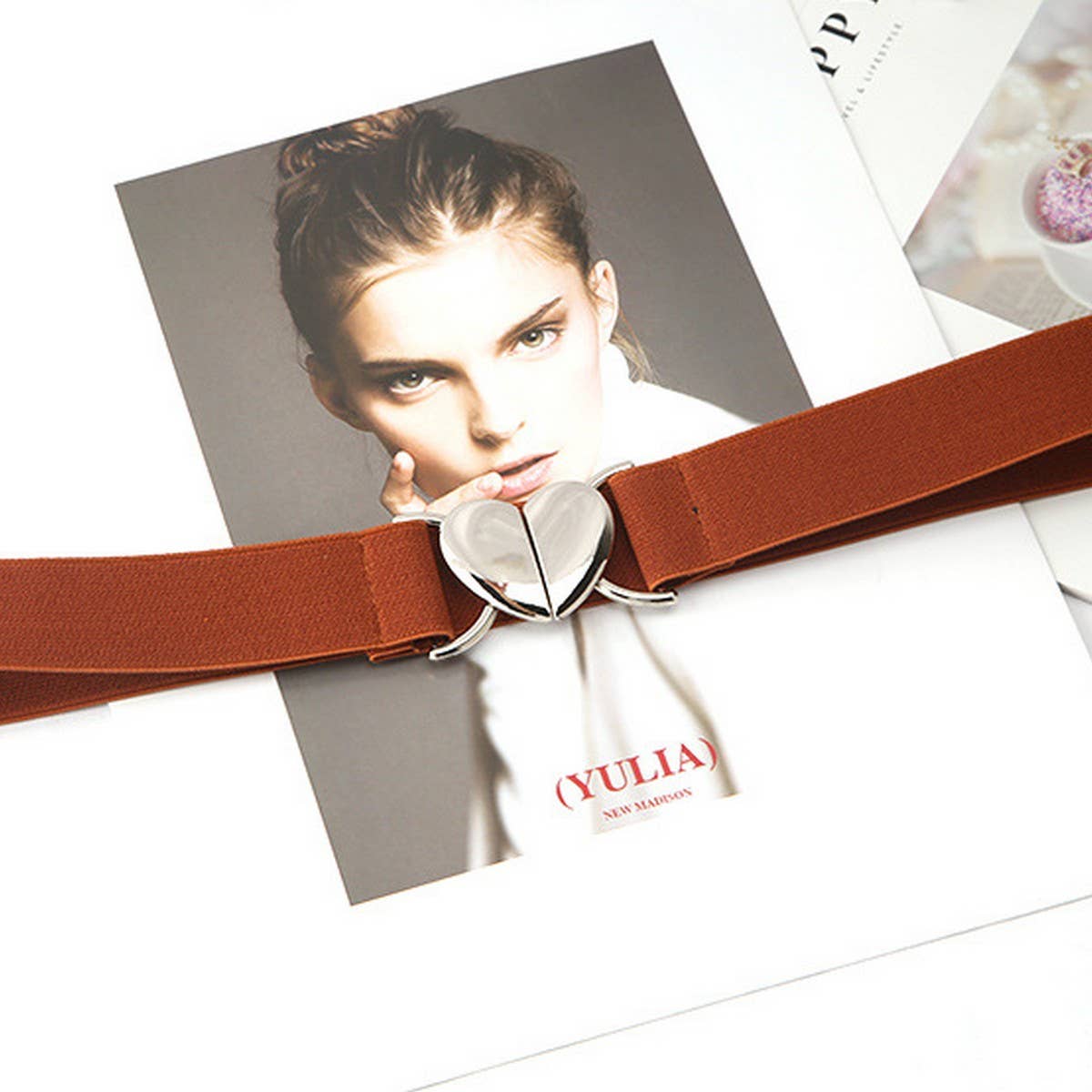 NINEXIS - Wholesale Belt - Women's - CWABE0562_LOVE BUCKLE ELASTIC BELT2