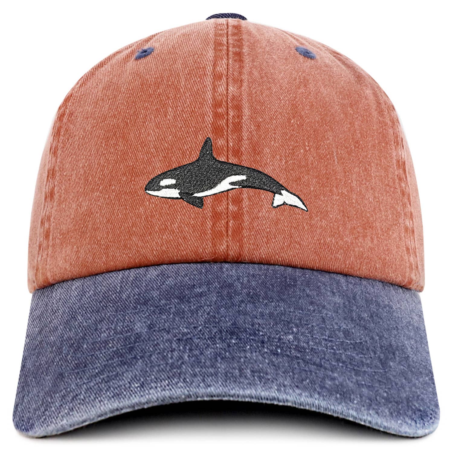 Trendy Apparel Shop - Vendita all'ingrosso Cappellino da baseball - Unisex - Cappello in Cotone 100% Tinto in Pigmento Ricamato con Orca Assassina6