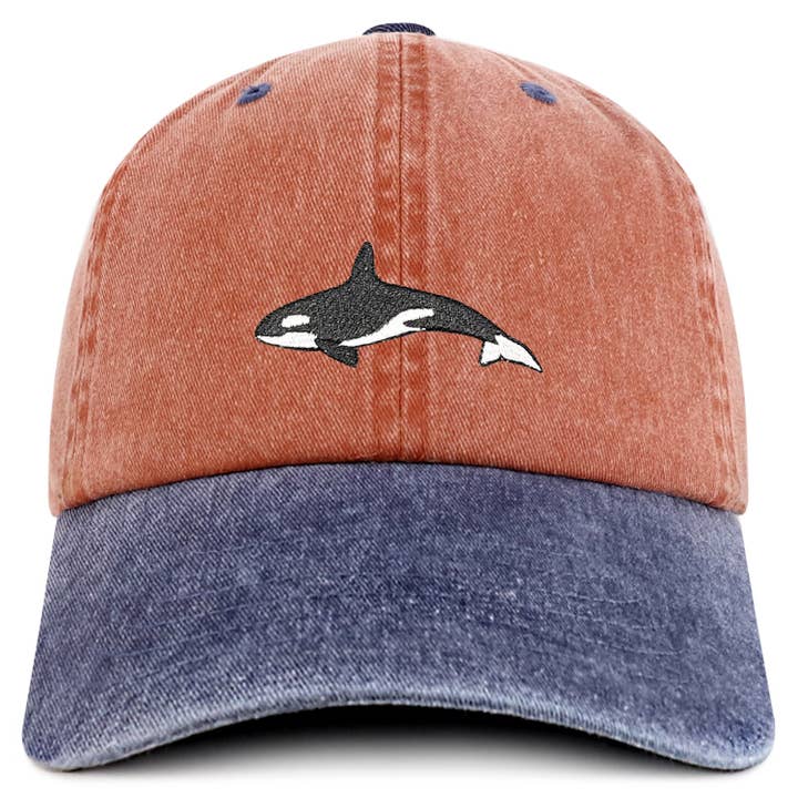 Trendy Apparel Shop - Vendita all'ingrosso Cappellino da baseball - Unisex - Cappello in Cotone 100% Tinto in Pigmento Ricamato con Orca Assassina6