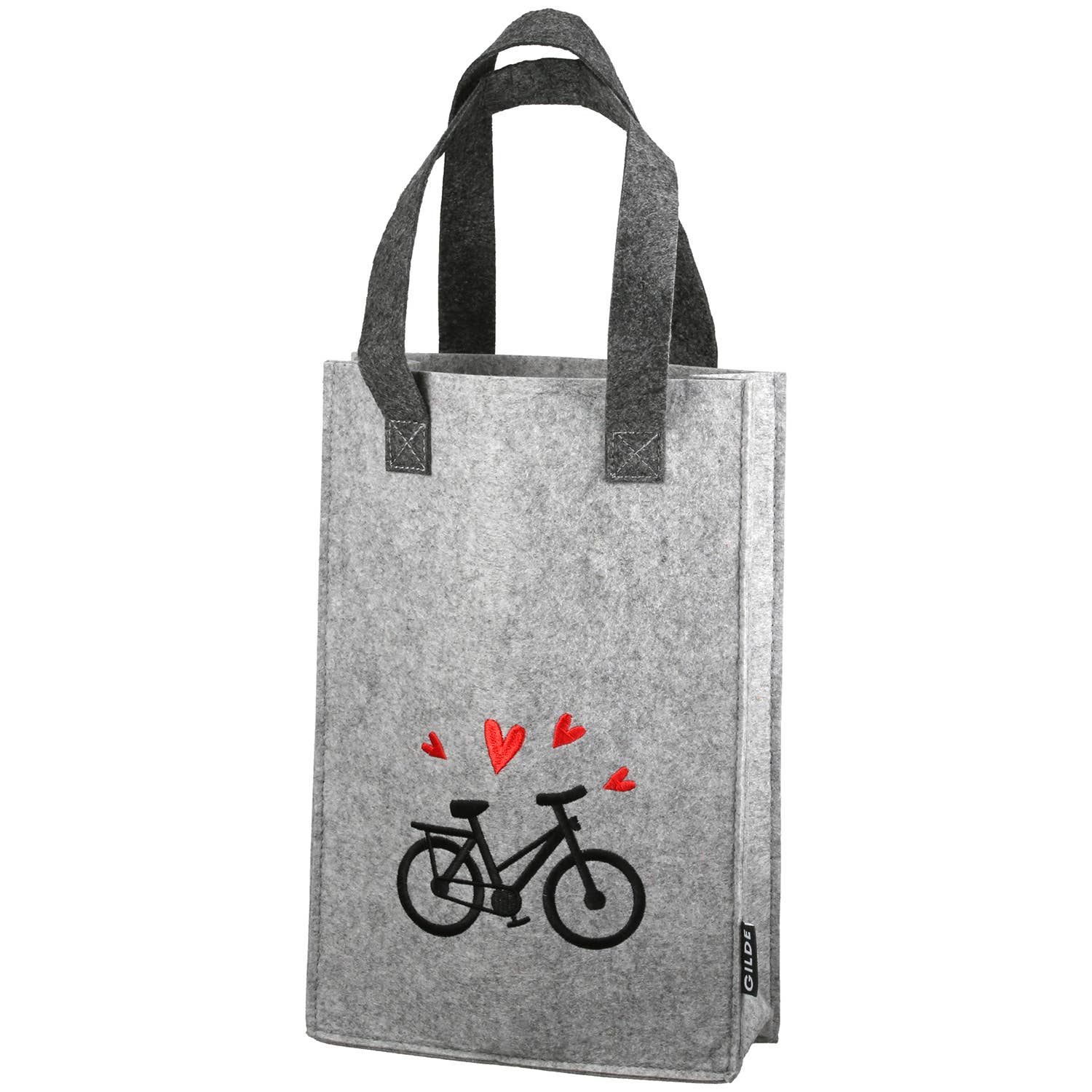 dark grey light grey Gift bag Bicycle Love 2-assorted H. 30 cm, PU 8 for wholesale on Faire2