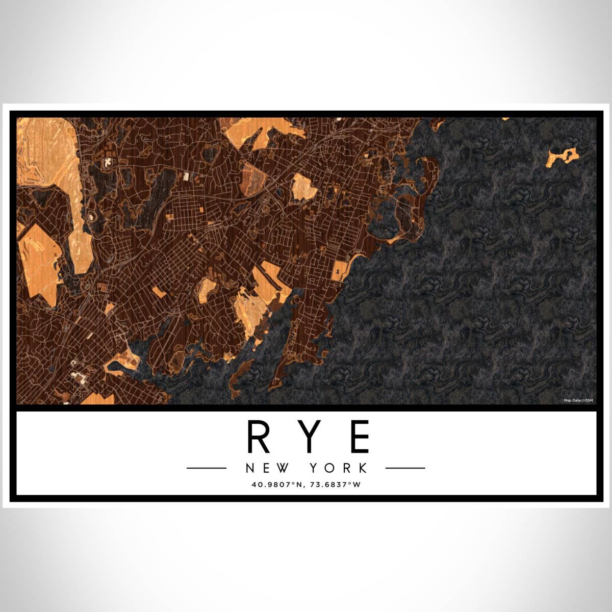 JACE.design - Wholesale Art print - Rye NY Map Print Ember3
