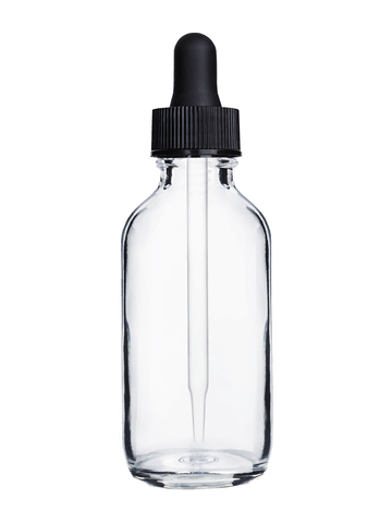 Best Bottles - Wholesale Essential Oil Holder - Boston Round Clear Bottle - 60ml (Multiple Dropper Colors)10