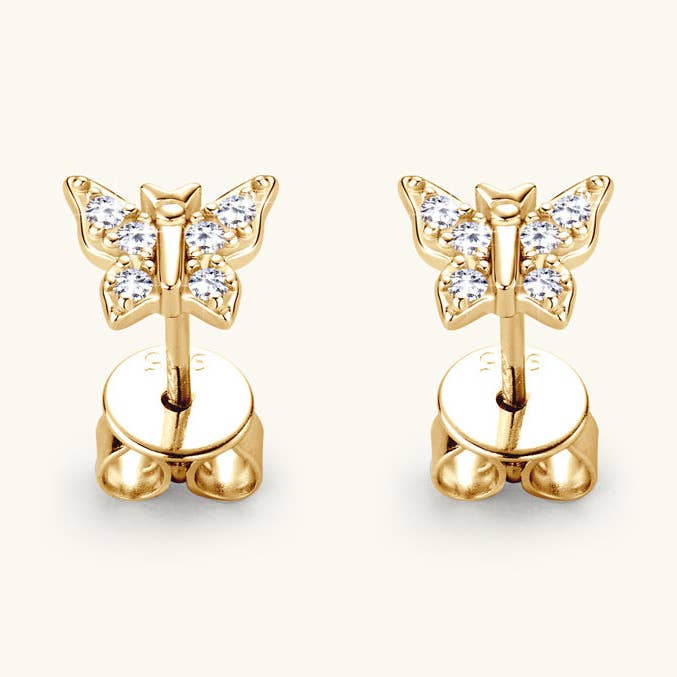 Moissanite Butterfly Stud örhängen i 925 Sterling Silver för wholesale av Perimade & Co. LLC