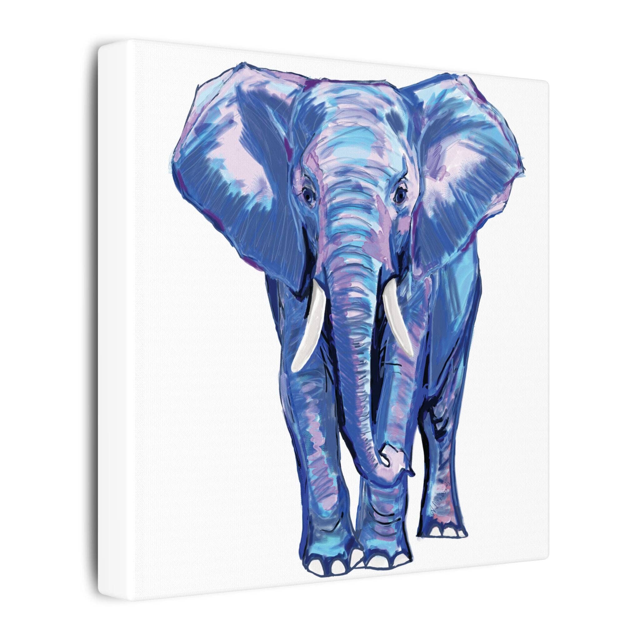 Blue Cava - Wholesale Art Print - Blue and Pink Elephant Canvas Art - Colorful Elephant Wall Décor42