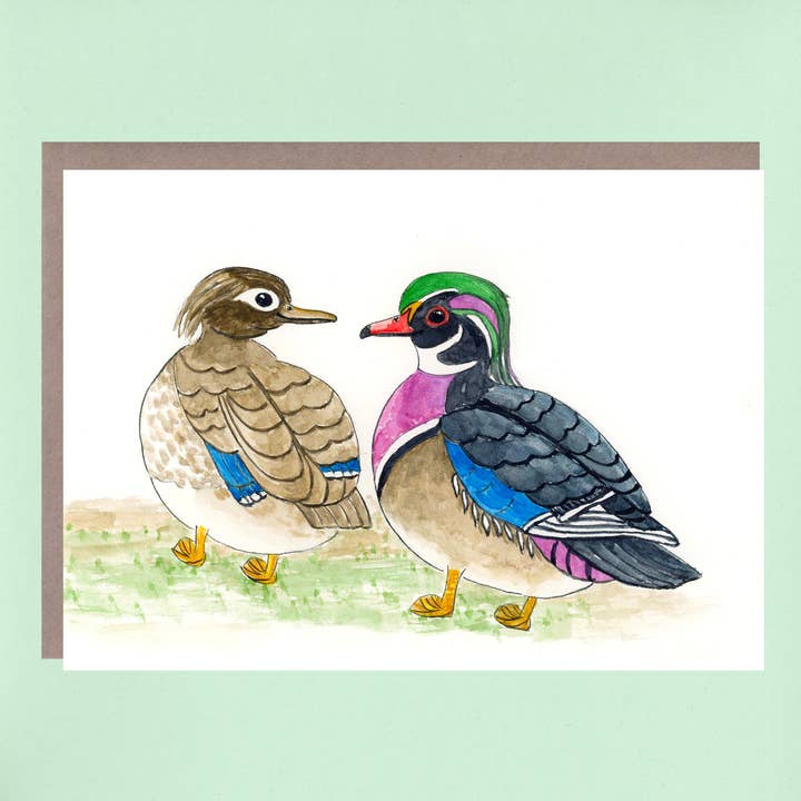 Couple de canards pour la vente par Flower Bird Art Studio