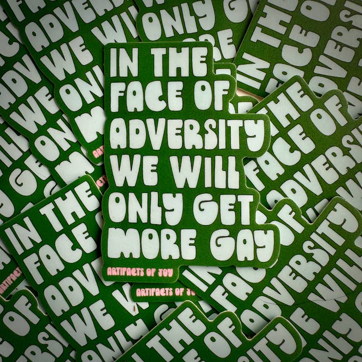 Sticker In The Face of Adversity for wholesale by Artifacts of Joy