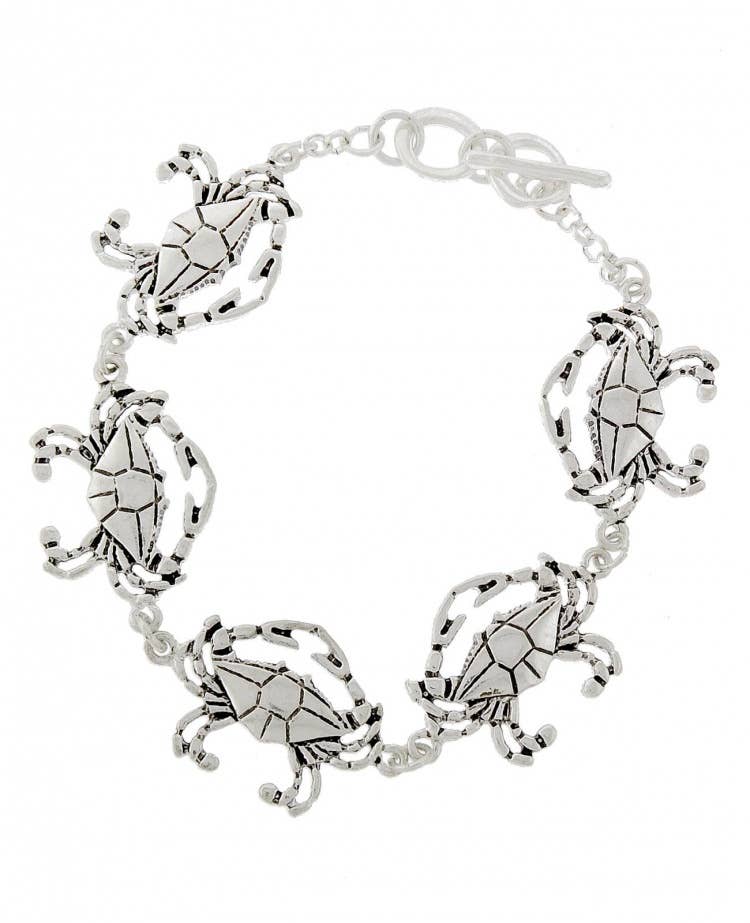 0011 PREMIERE - Wholesale Schakelarmband - FR4706 Antieke zilveren armband met krabschakel en ketting1