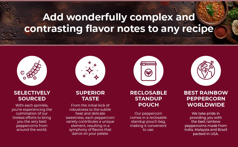 VIVA DORIA INC. - Wholesale Pepper/Peppercorns - Rainbow Peppercorns Blend For Grinder Refill2