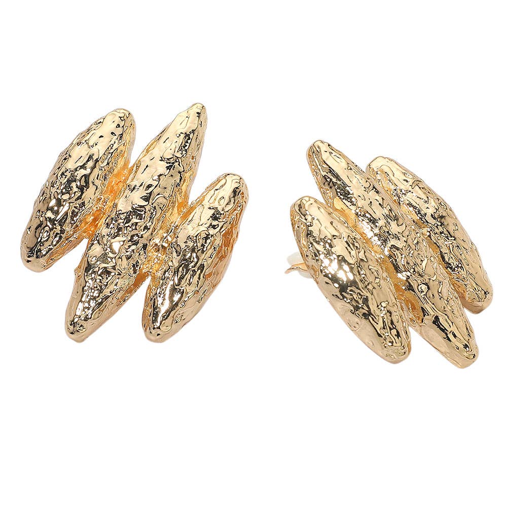 Sensibling Corp. - Wholesale Clip-On Earrings - Textured Sculptural Metal Clip On Earrings1