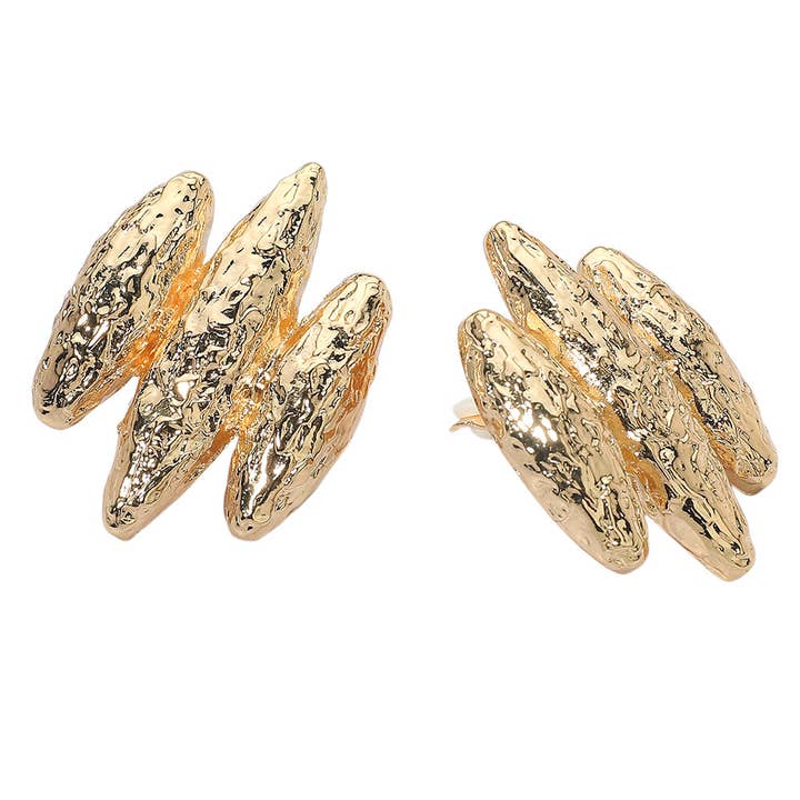 Sensibling Corp. - Wholesale Clip-On Earrings - Textured Sculptural Metal Clip On Earrings1