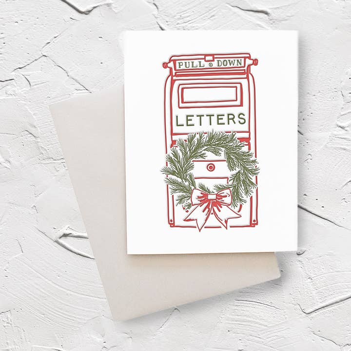 Cartão de Boas Festas com Grinalda de Natal na Caixa de Correio por atacado de Belle & Union