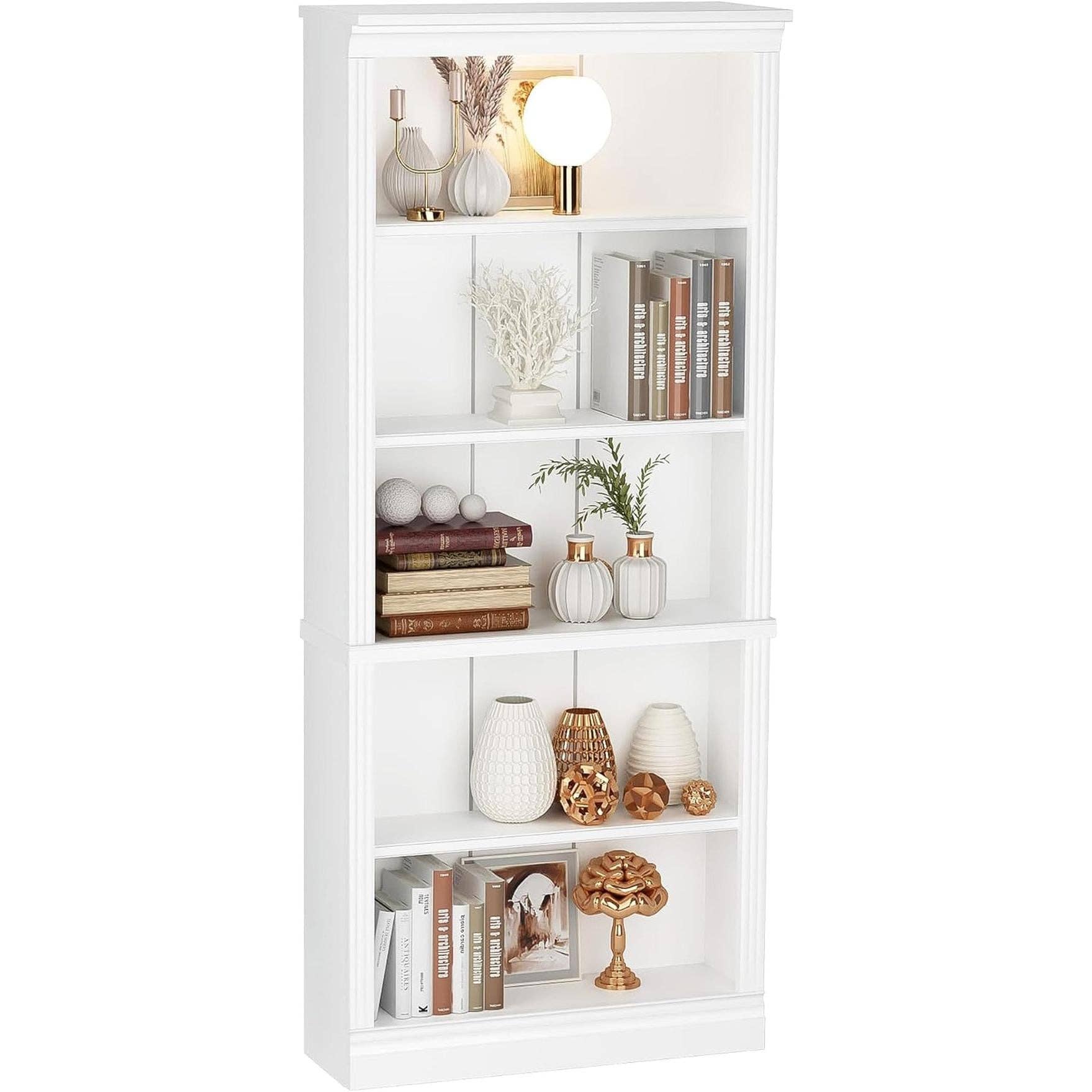 White 72 Inch Tall Bookcase For Living Room Storage for wholesale on Faire6