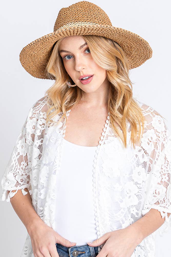 Hana - Wholesale Cowboyhoed - Dames - Two Ways Shapes tweekleurige cowboyhoed van stro6