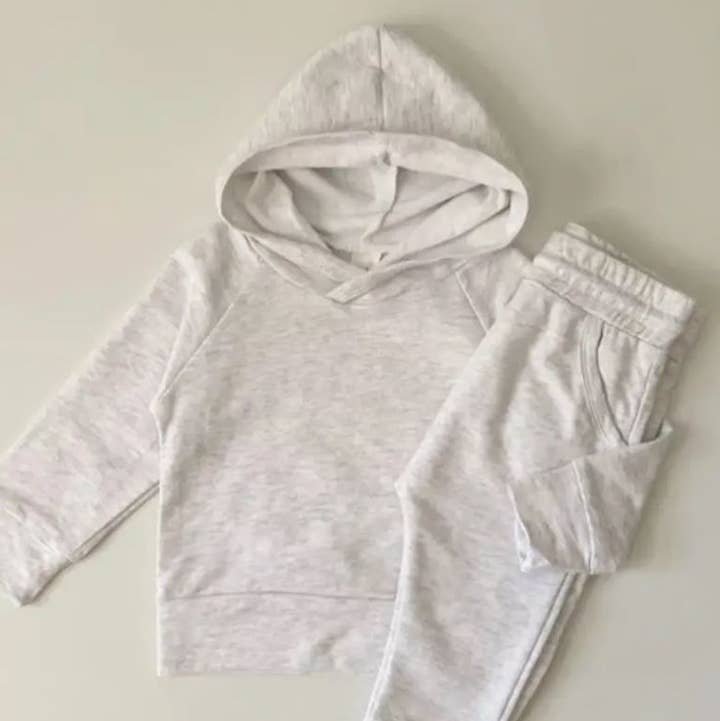 Rufflеѕ & Bоwtіеѕ - Affordable Boys & Girls Clothing - Wholesale Top & Pant Set - Kids - CLEARANCE Boys 2 PC Set - Hooded Jogger Set - Heather Grey