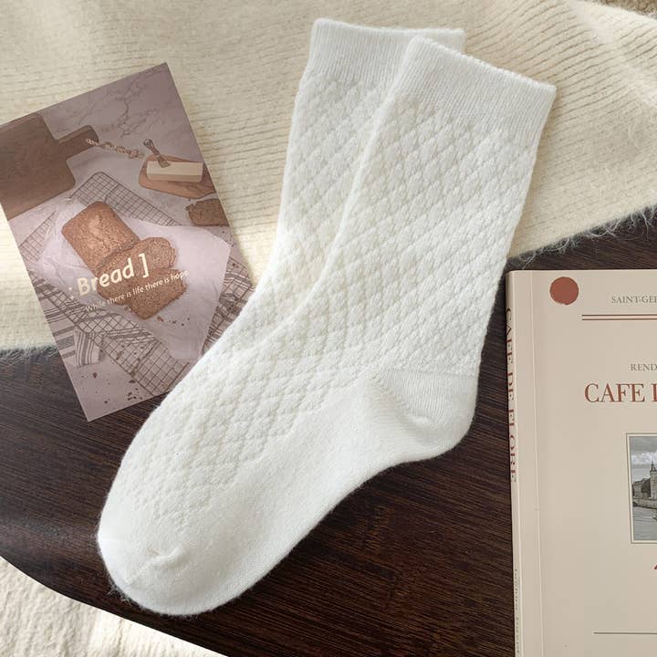 ACCITY - Wholesale Socks - Women's - Plaid Plush Socks Women Winter Thick Warm Cozy_CWMS028681