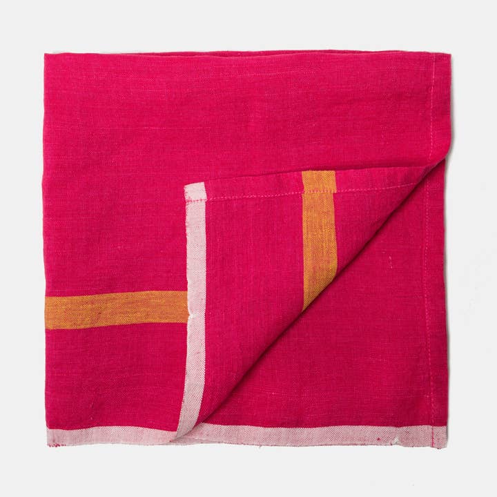 Linne Rosa/Lime Servetter 20x20 - Set om 4 för wholesale av Caravan Home