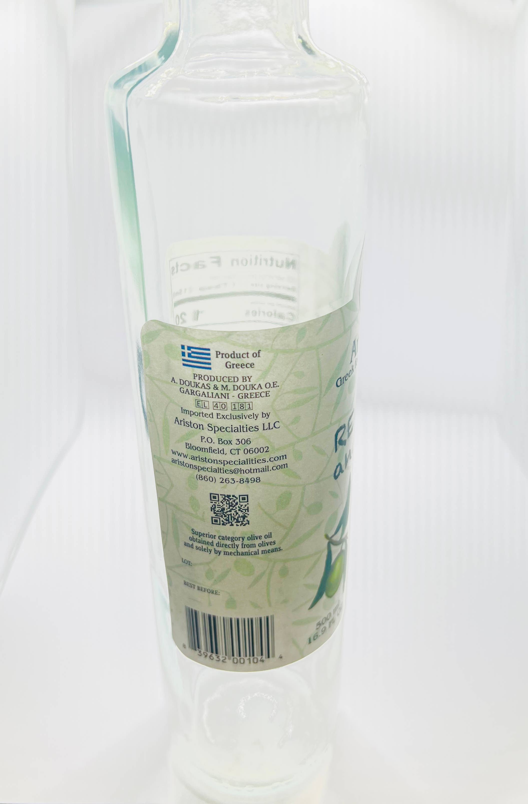 Ariston Specialties - Vente Huile d'olive - Rechargez des bouteilles de marasca VIDES pour certains EVOO 16,9 fl oz2