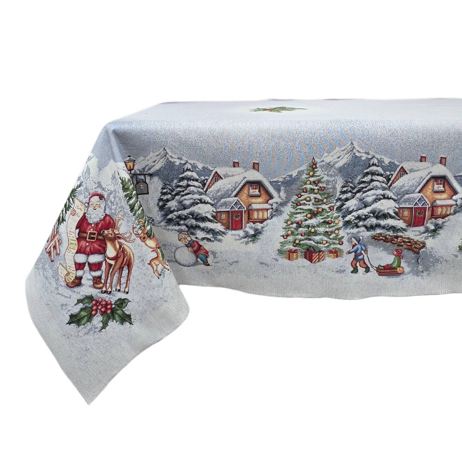 Lunaria Lab - Wholesale Tablecloth - Cottage Christmas Tablecloth in Gobelin Lurex0