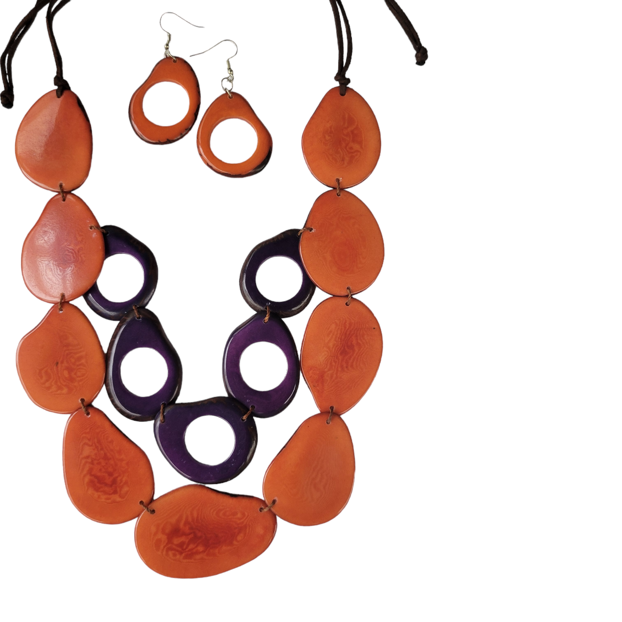 Organic jewelry by Allie - Wholesale Bib Necklace - Bold & Young tagua layered necklace rings&slices0