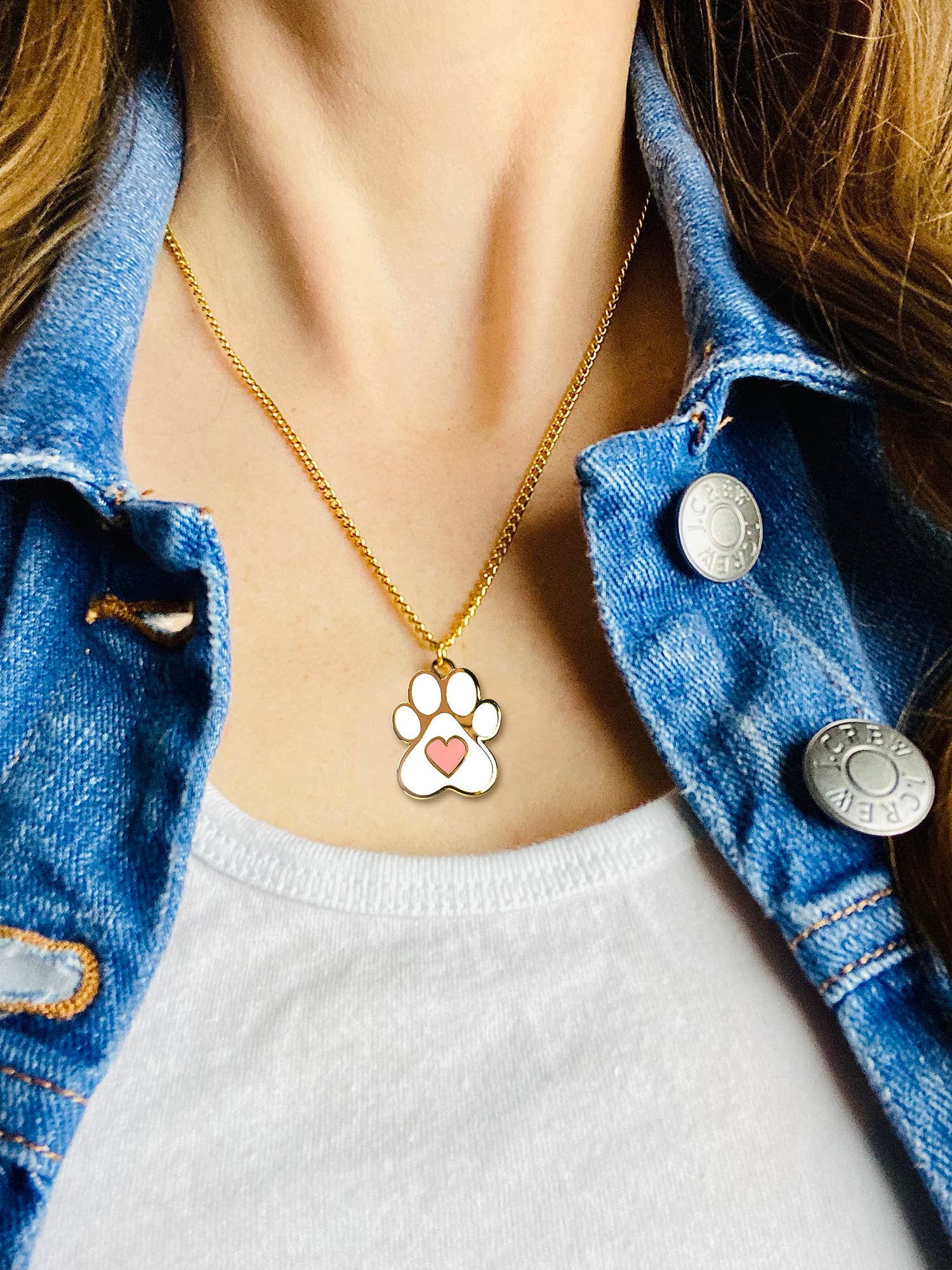 Hennel Paper Co. - Wholesale Pendant/Charm Necklace - Necklace - Paw with heart1