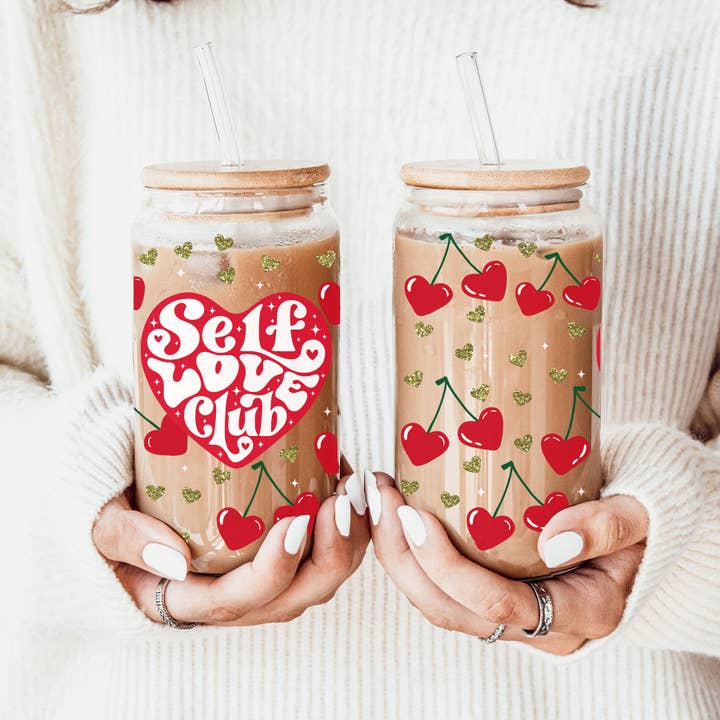 Gia Roma - Wholesale Coffee Mug - Valentines Glass Tumblers Heart Smiley, Galentines Gift Idea6