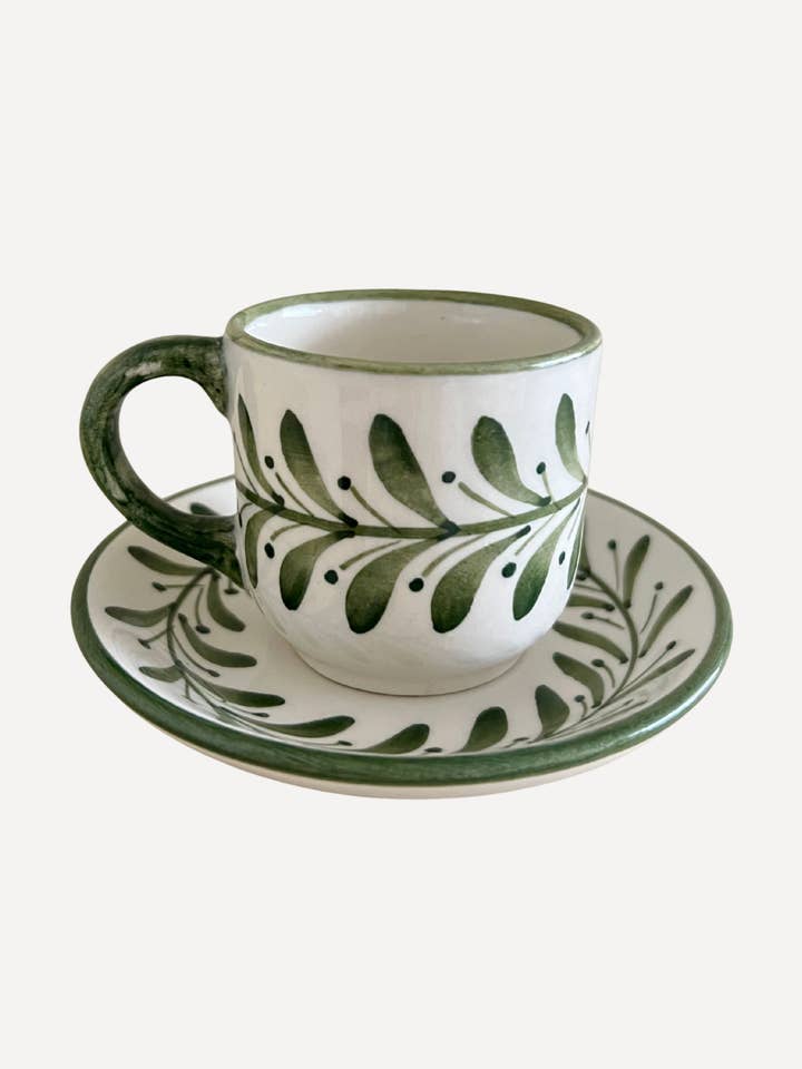 Helecho Coffee Cup, Fern Green for wholesale by CasaLatina