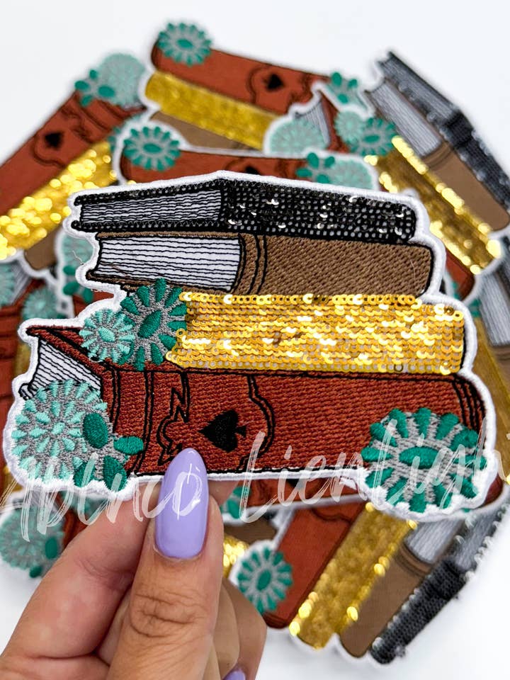 books turquoise jewelry sequins embroidery patch iron on for wholesale by ABLNco
