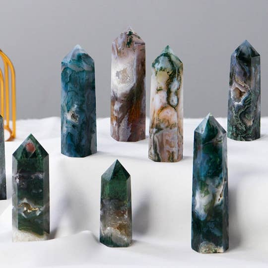 Moon Rituals - Wholesale Spiritual stone/crystal - Natural Agate Crystal Obelisk Tower Point