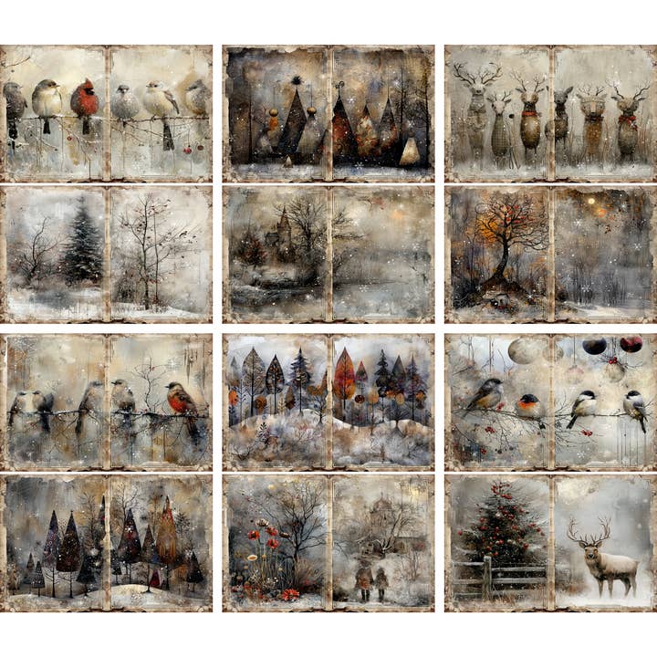 Winter Days Rice Papers, 8 x 10.5 inch (A4) for wholesale by Craft Kreatively