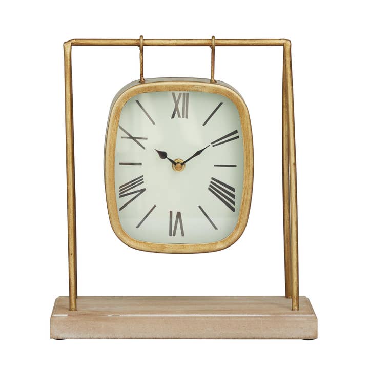 Farmhouse Gold Wood Clock for wholesale by Deco Marché