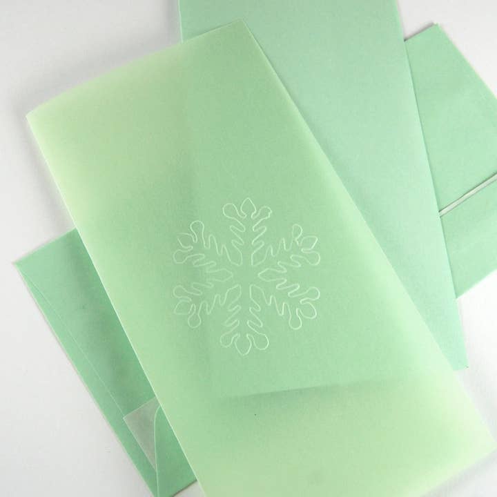 10 tarjetas de Navidad de color verde claro con insertos y sobres para venta al por mayor de Kettcards