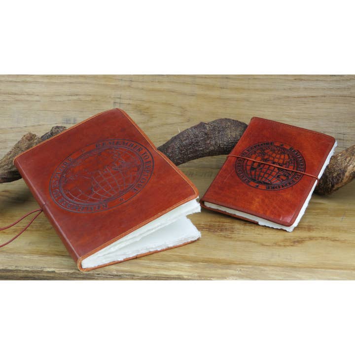 GLOBE TROTT Parchment Paper Leather Notebook for wholesale by Supplement D'AM