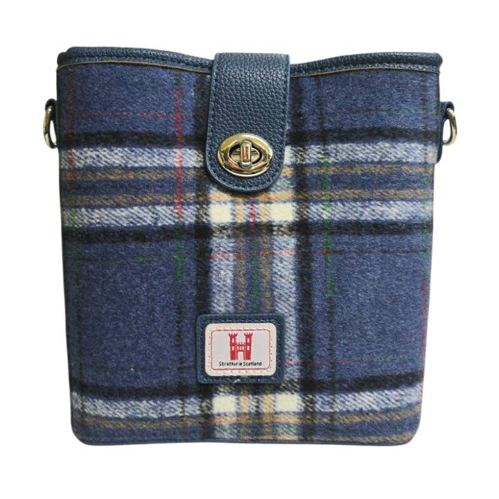 Strathurie Tweed Borland Blue Tartan Shoulder Bag 7113 for wholesale by Strathurie