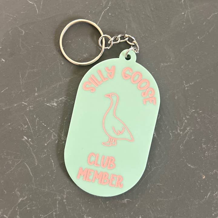 Silly Goose Club Member Acrylic Keychain for wholesale by Cope and Co Custom Signs