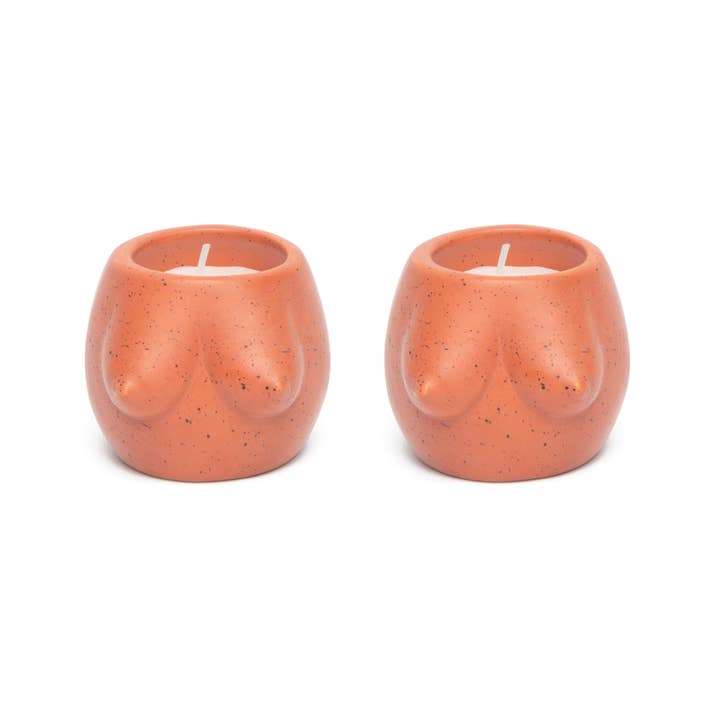 Helio Ferretti - Wholesale Candle Holder - PACK OF 2 TITS CANDLE HOLDERS TERRACOTTA BIG SIZE HF