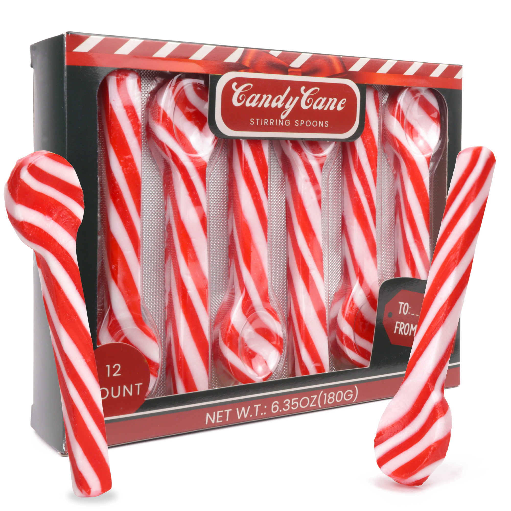 Needzo Inc - Wholesale Candy Cane - Christmas Candy Cane Spoons, Hot Cocoa Drink Stirrers, 12 Ct0