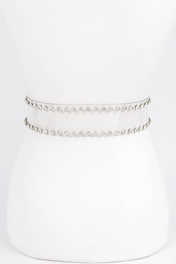 DUIDELIJK Doorzichtige riem met parelsluiting en parels voor groothandel op Faire3