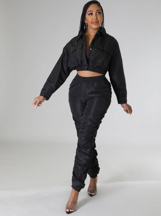 Crop Jacket and Jogger Set for wholesale by 5besties inc