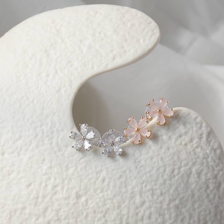 Melange Blanc - Wholesale Stud/Post Earrings - Parker flower earring, flower stud, flower stud earring3