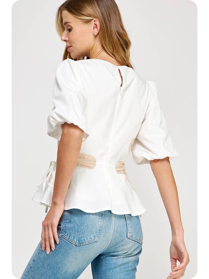 Strut & Bolt - Wholesale Blouse – Women’s - Flower Color-Block Poplin Top12