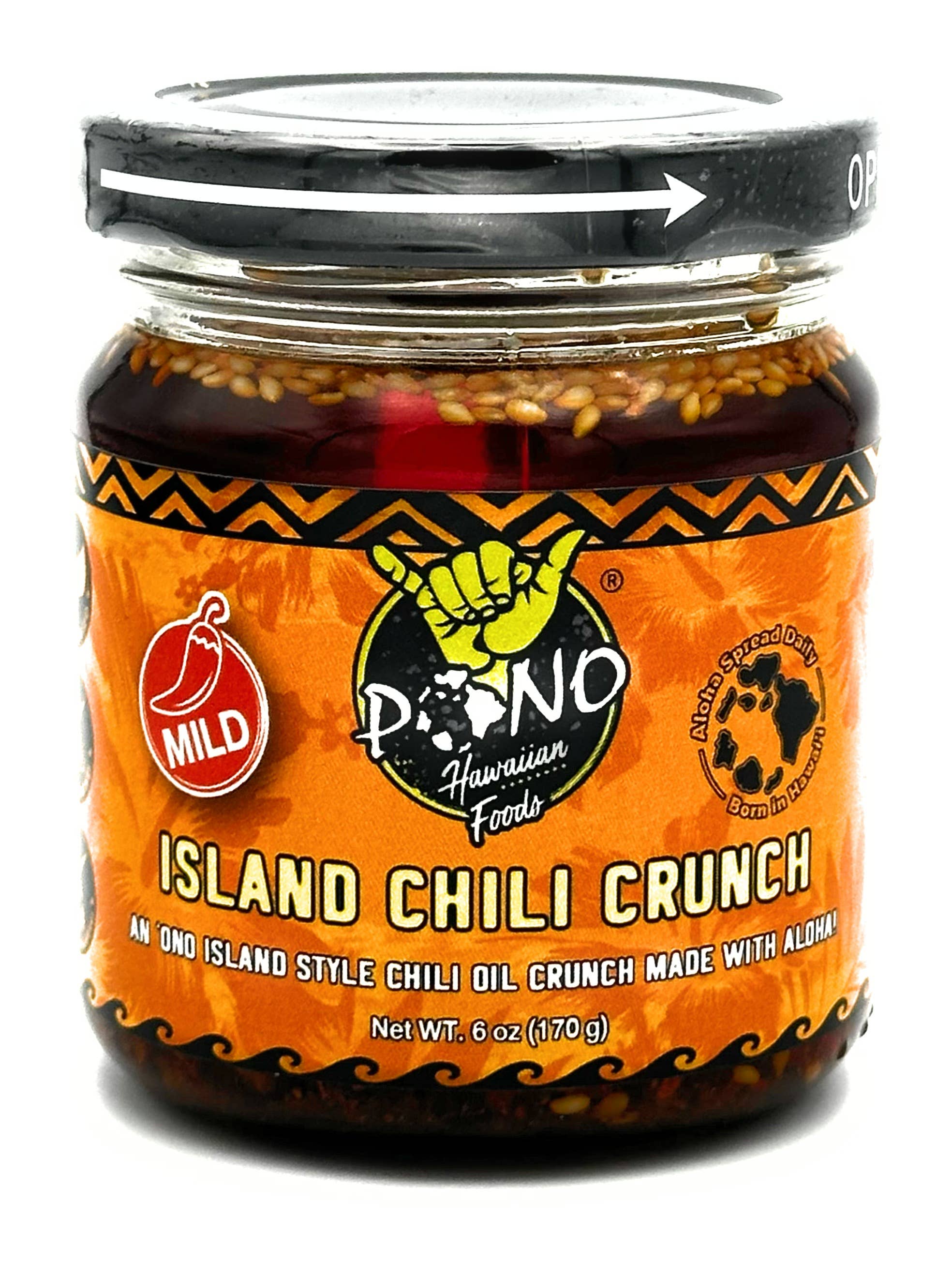 Pono Hawaiian Foods Co - Wholesale Chili paste - Premium Island Chili Crunch - (MILD) 6oz -6 pc case
