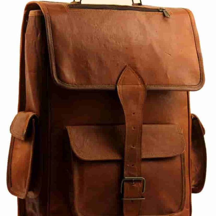 Vintage Leather Backpack Casual Daypack for Men Women Laptop for wholesale by Jay mataji Handicrafts