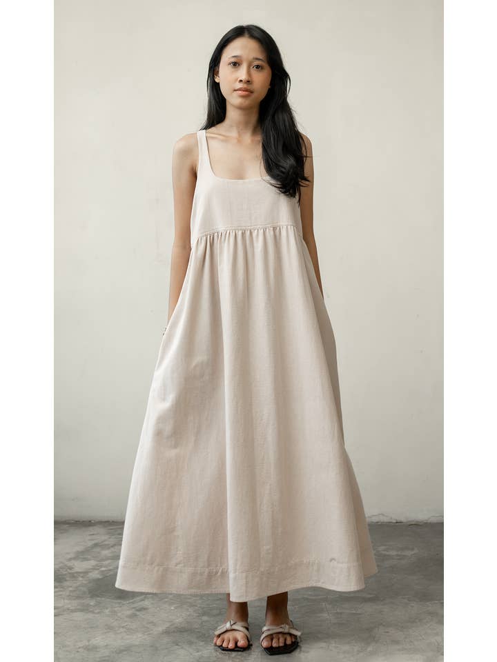 Balizen Direct from Bali - Wholesale Dress - Women's - SALE | Romantic Dress Cotton Linen | Natural0