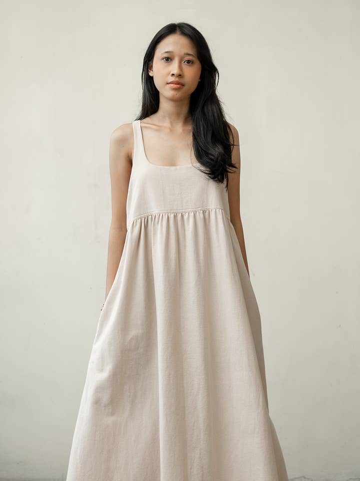 Balizen Direct from Bali - Wholesale Dress – Women's - SALE | Romantic Dress Cotton Linen | Natural0