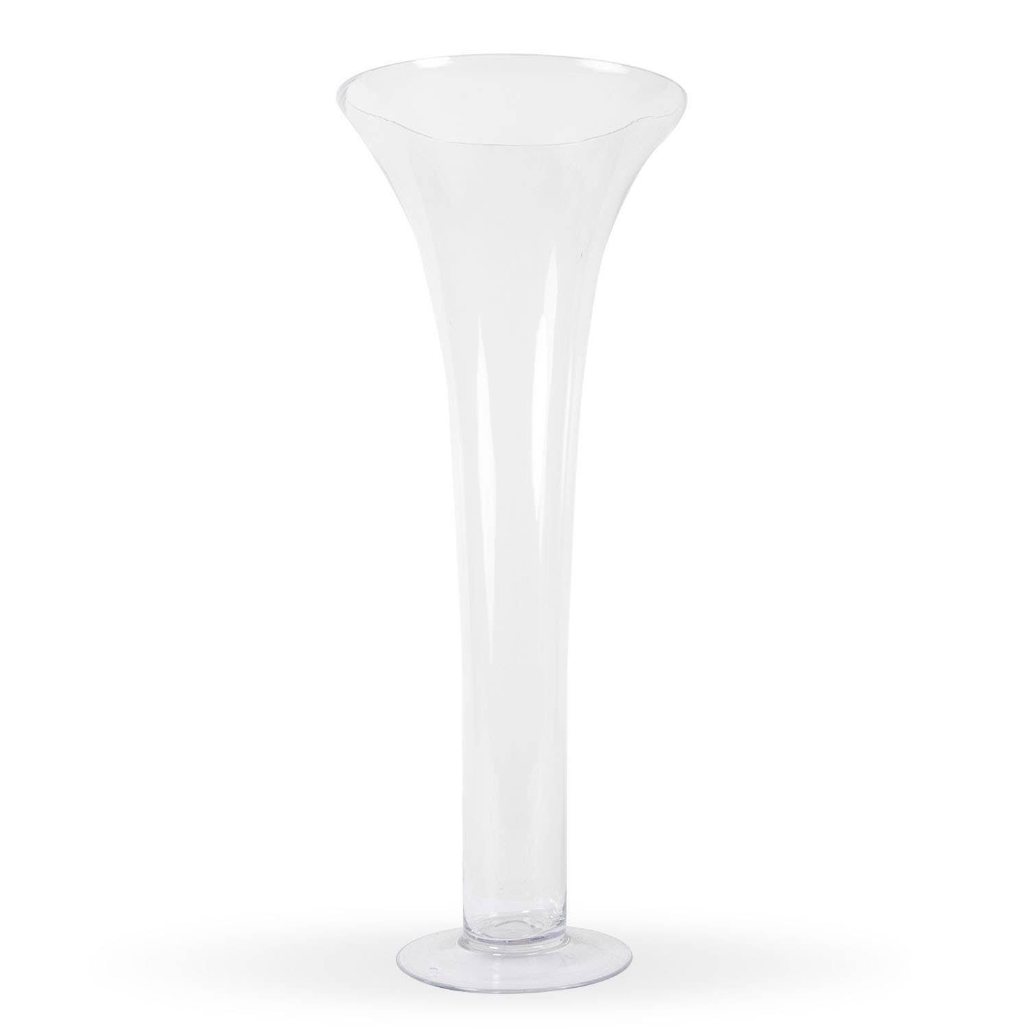 Vasesource - Vente Vases - Vase trompette en verre transparent (TRW2610)0