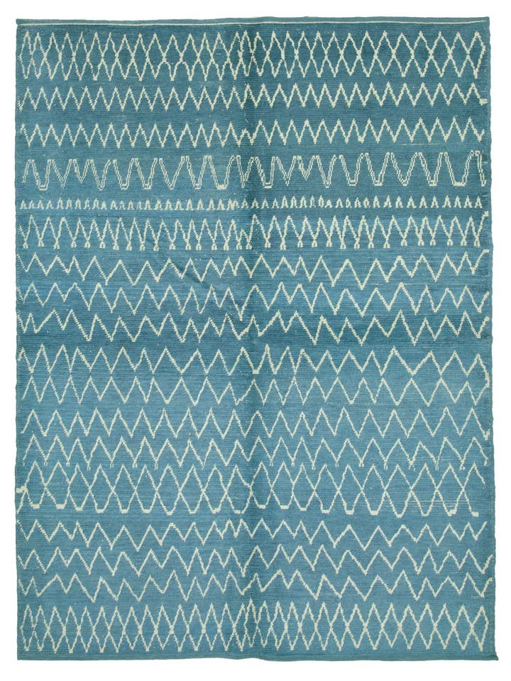 Tapis marocain bleu 7x10 - 35746 pour la vente par RUG N CARPET