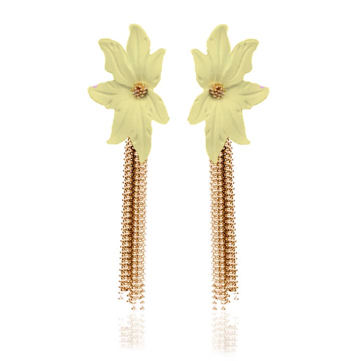 BOUCLES D'OREILLES POMPON BOTANIC Jaune pour la vente par IOAKU by Fanny Ek