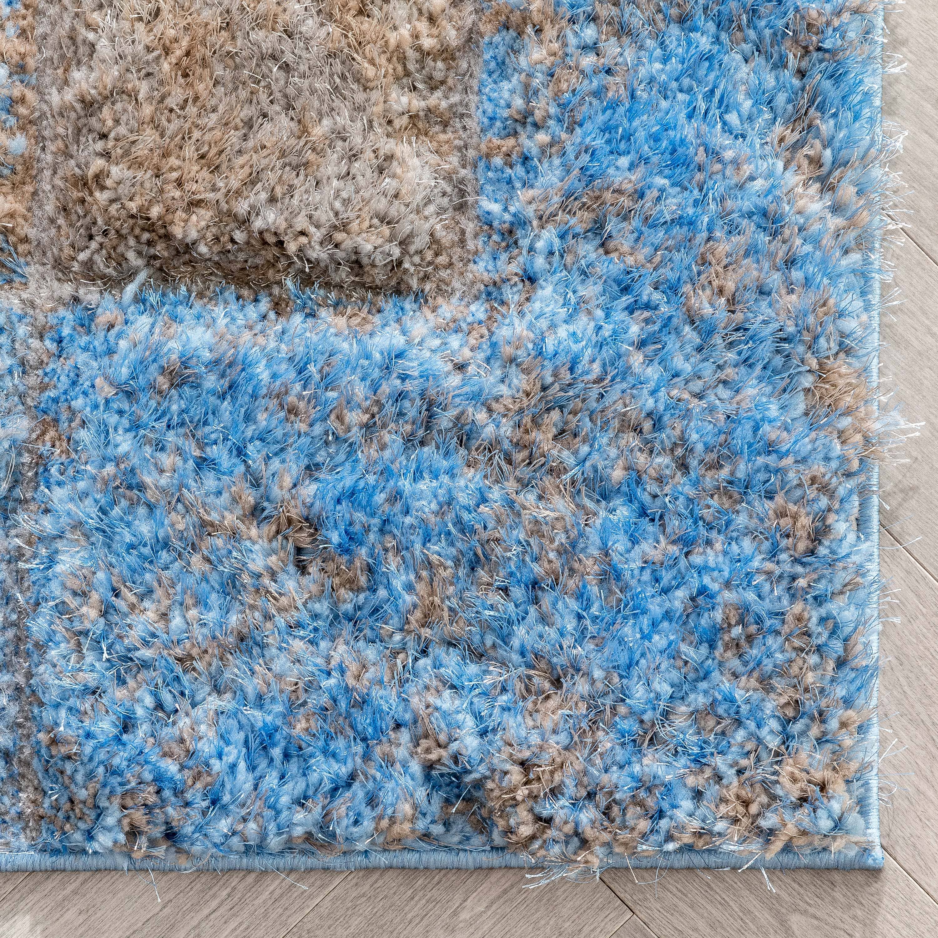 Well Woven - Wholesale Area Rug - Kenzo Retro Geometric Pattern 3D Textured Shag Grey Light3