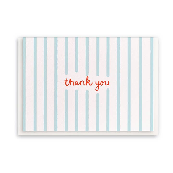 Merci Rayures - Cartes de Vœux avec Enveloppe pour la vente par Dahlia Press